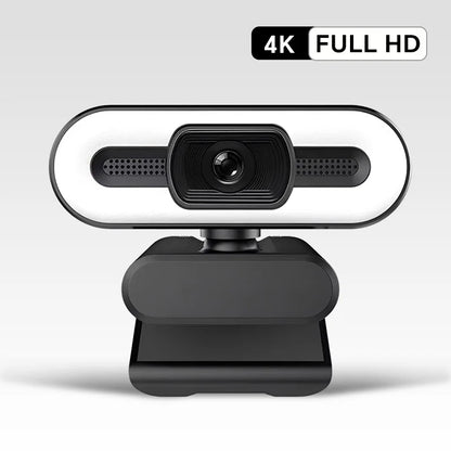 Portable Full HD Webcam – 1080P/2K/4K Autofocus PC & Laptop Camera with Microphone, Flexible Live Streaming and Broadcast Light