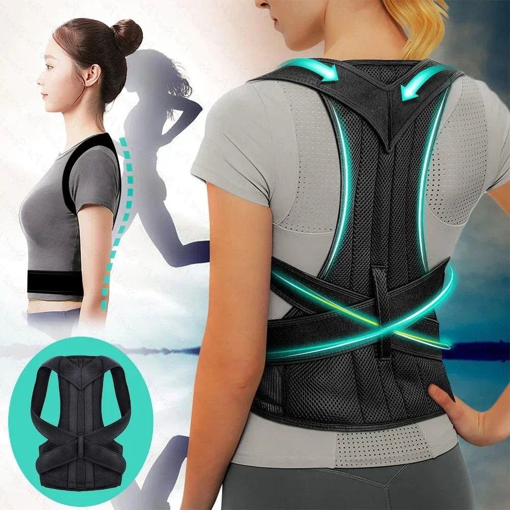 Reinforced Lumbar Posture Corrector Vest – Adjustable Back & Shoulder Support Strap with Spine and Neck Brace Trainer