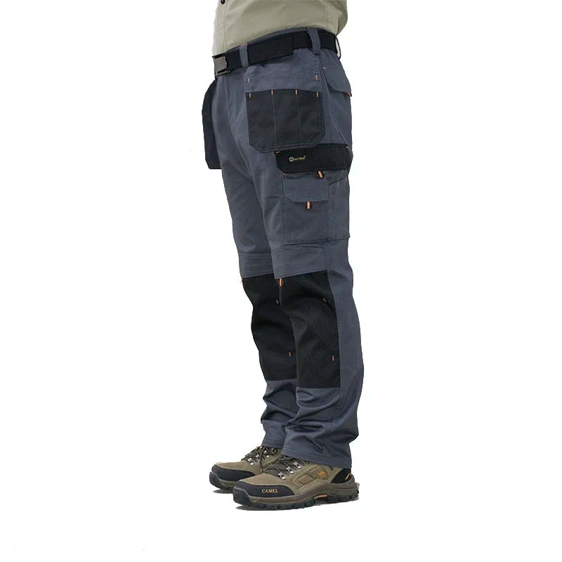 Men’s Safari Style Multi-Pocket Cargo Work Pants – Straight Fit Wear-Resistant Outdoor Tactical Trousers with Utility Pockets