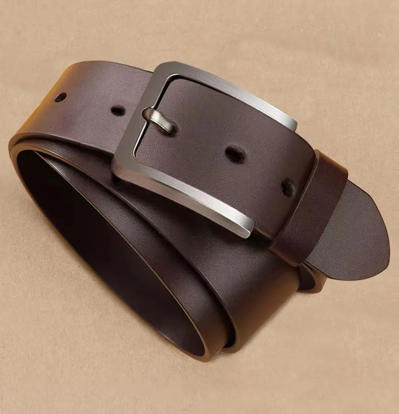 Men’s Luxury Designer PU Leather Belt – Adjustable Alloy Buckle for Jeans & Business (105-125cm)