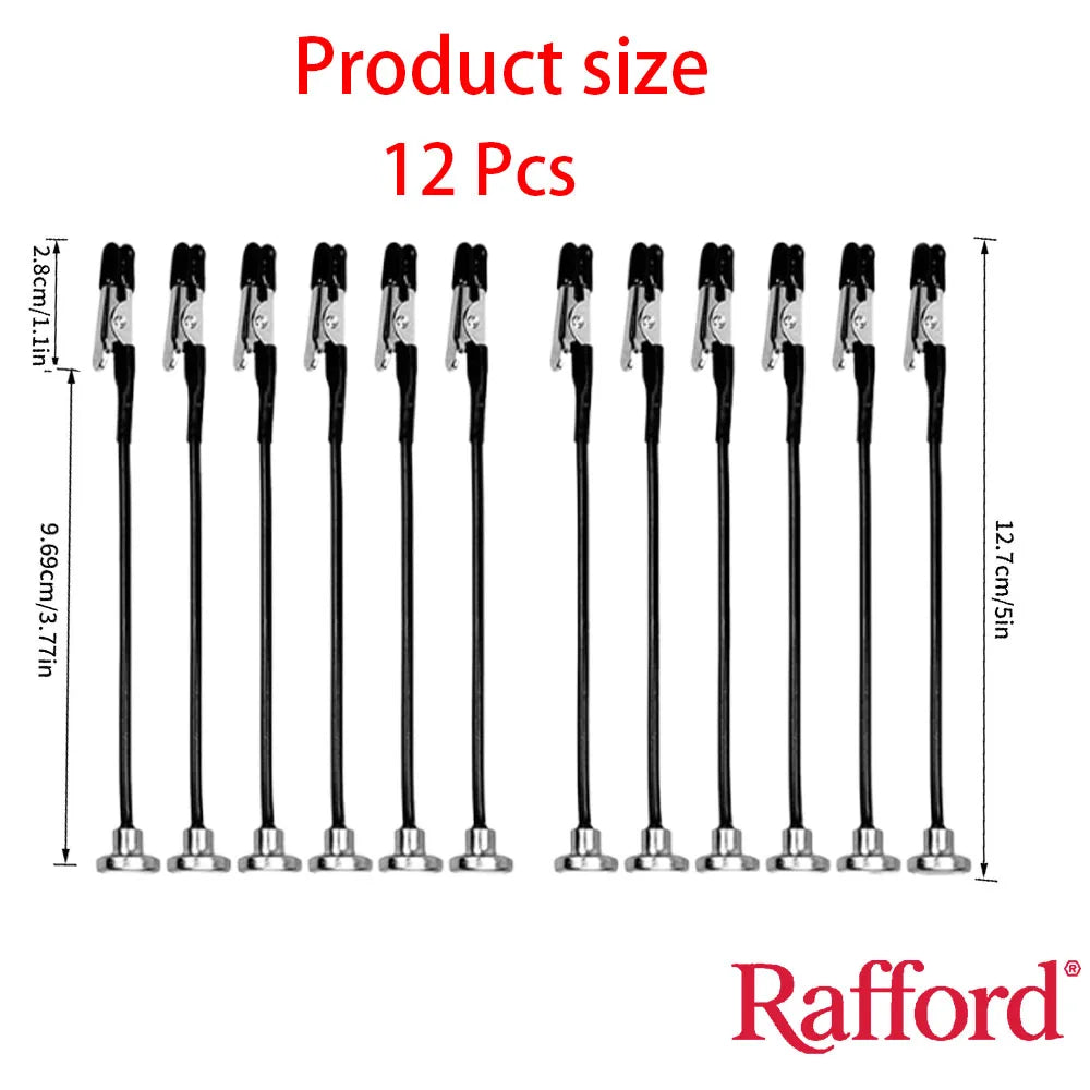 Rafford 12Pcs Model Painting Clip Set - Bendable Alligator Clips with Rubber Tips and Magnetic Base for Hobby Airbrush