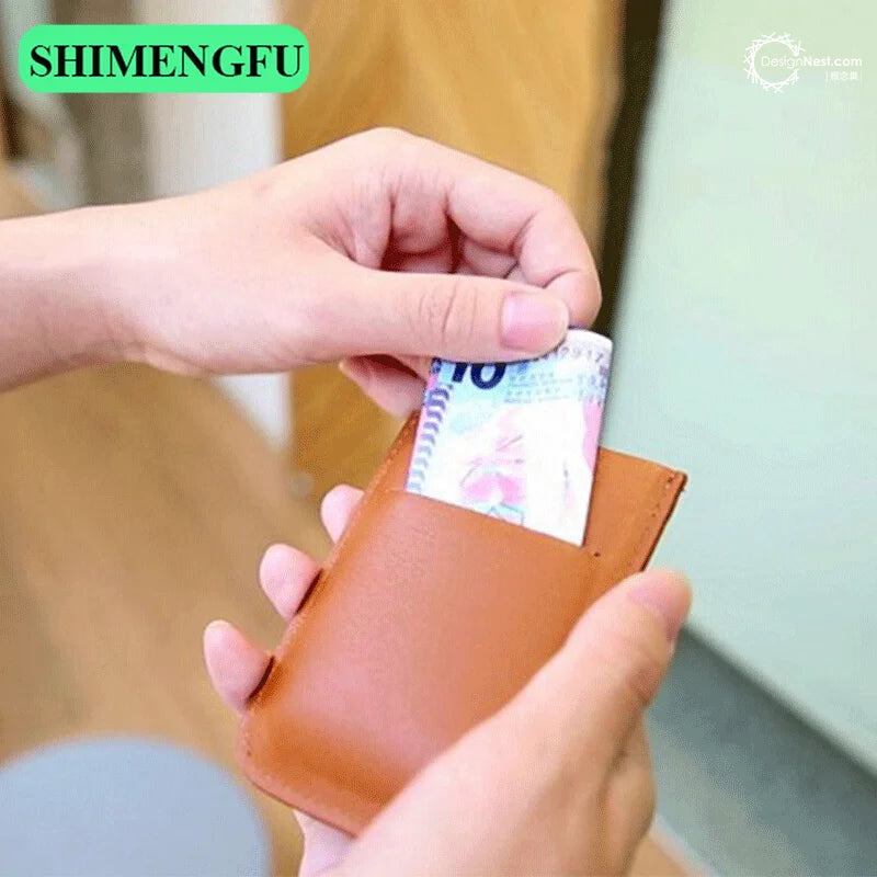 DAX V1 V2 V3 Leather Card Holder - Slim Pull-Out Credit Card Wallet with Gradient Colors, Holds 5 Cards, Compact Money Purse for Men and Women