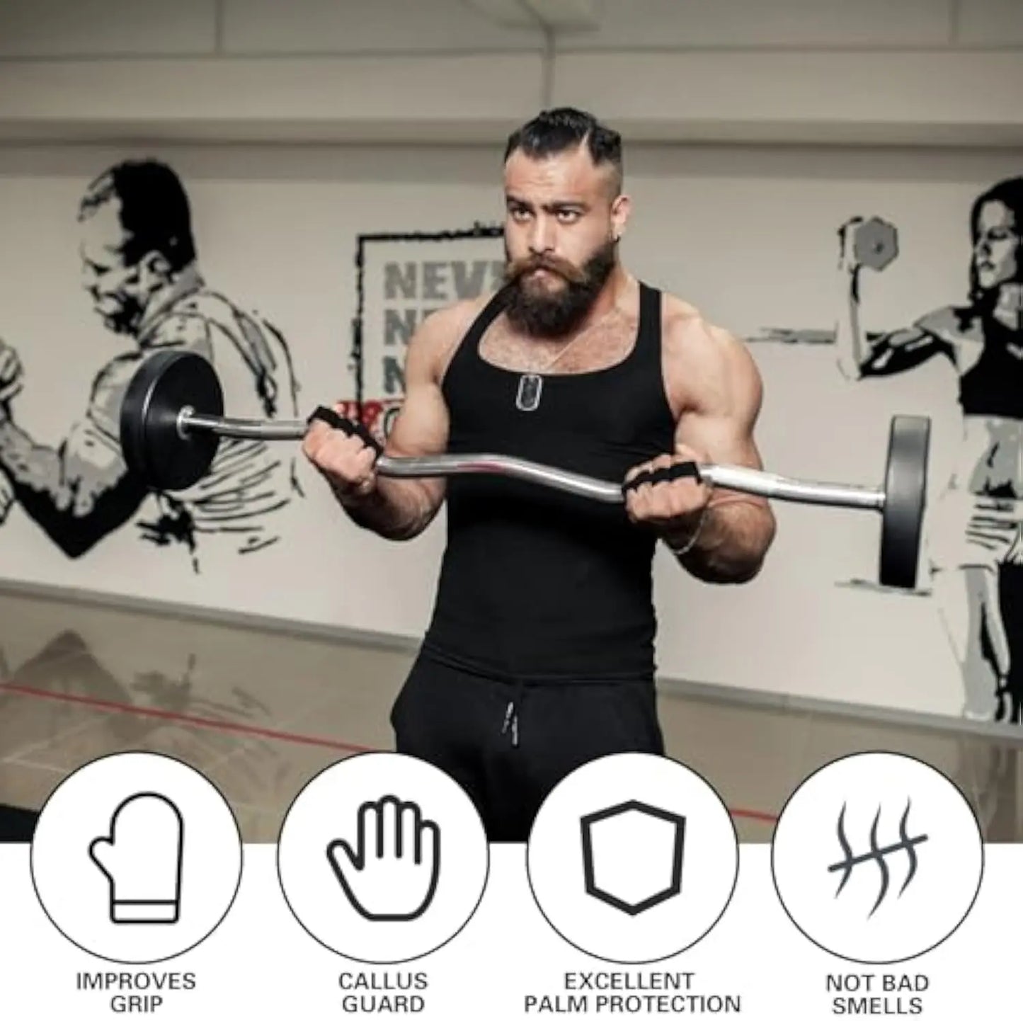 Cowhide Weightlifting Gloves – Anti-Slip Half-Finger Gym Gloves for Weight Training & Fitness Grip