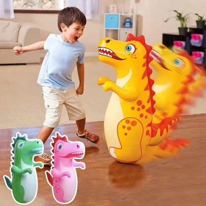 Inflatable Dinosaur Punching Bag - Tumbler Boxing Toy for Kids & Adults Outdoor Activity