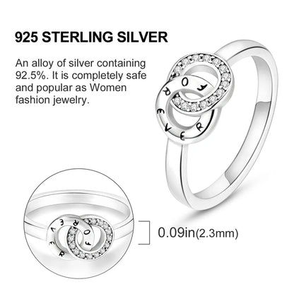 925 Sterling Silver Ring – Infinite Love Star & Moon Design for Women, Wedding Jewelry Gift