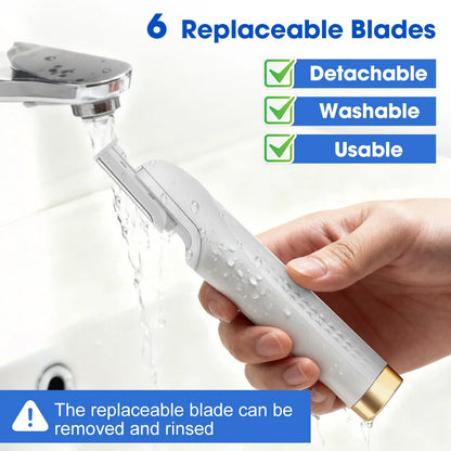 Women’s Sonic Rechargeable Dermaplane Razor with Light – Facial Hair & Peach Fuzz Removal Tool with 6 Blades for Skin Exfoliation & Smooth Skin Care
