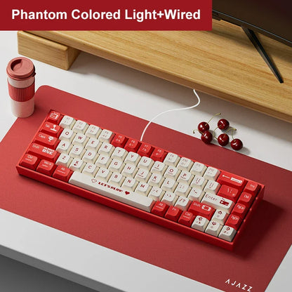 AJAZZ AK680 Mechanical Keyboard – 68 Key Wired/Wireless Bluetooth Gamer Keyboard with Hot-Swap Custom Gasket for PC and Laptop