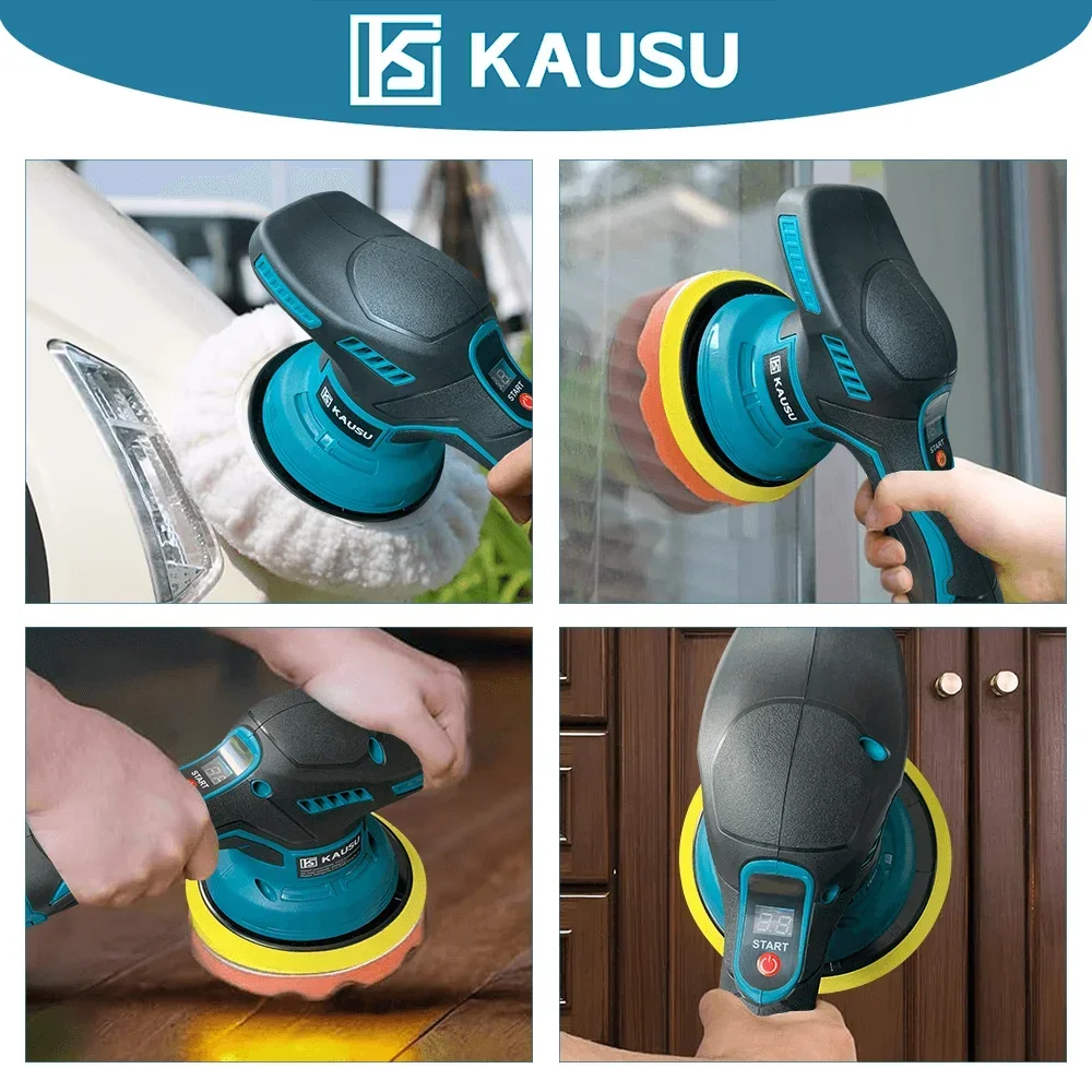Cordless Electric Car Polisher with Digital Display – Automotive Waxing & Rotary Polishing Tool for Makita 18V Battery (Tool Only, No Battery)