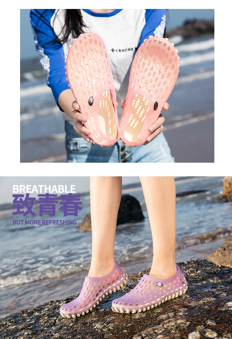 Men’s Vacation Beach Sandals - Unisex Lightweight Aqua Shoes, Outdoor Wading & Garden Slippers, Large Size Travel Footwear