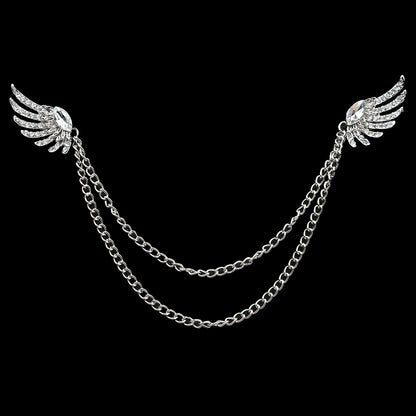 Fashion Gentleman Tassel Brooch – Men’s Suit & Shirt Lapel Pin with Chain, Pearl & Star for Wedding or Party