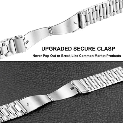 22mm/20mm Metal Watch Strap – Compatible with Garmin Vivoactive 3/4/5, Forerunner 245/645/745/965, Venu 2/3, SQ2 Music
