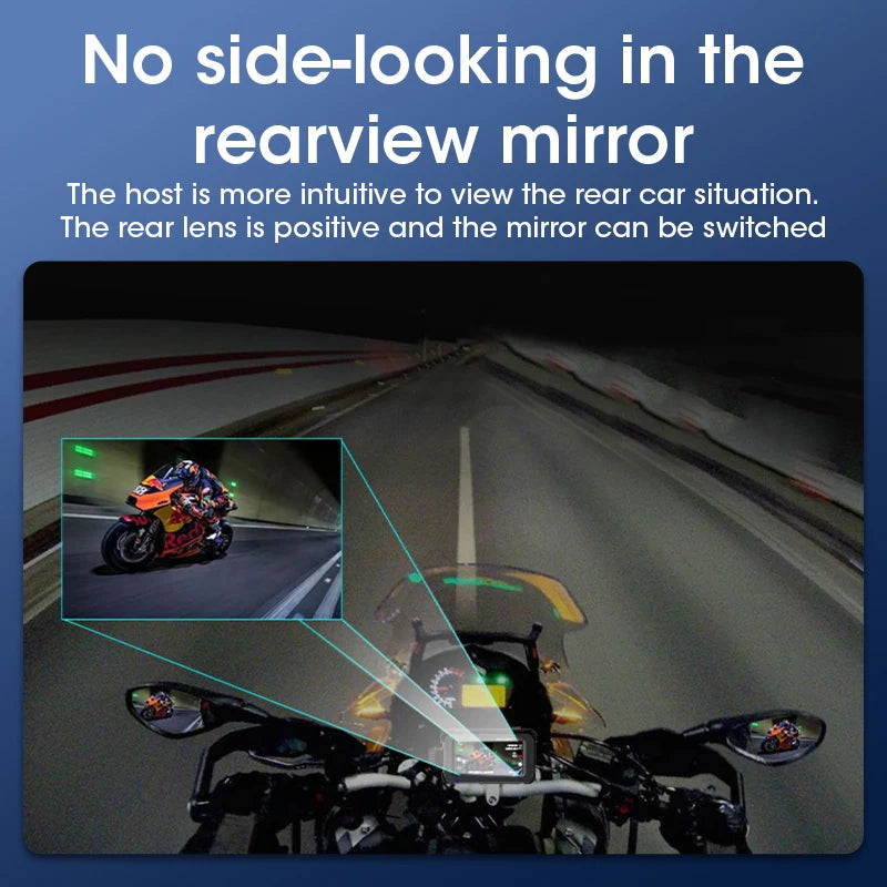 7-Inch Motorcycle GPS Navigation with Wireless Apple CarPlay & Android Auto – Waterproof Touchscreen Display, BT Connectivity, IPX7