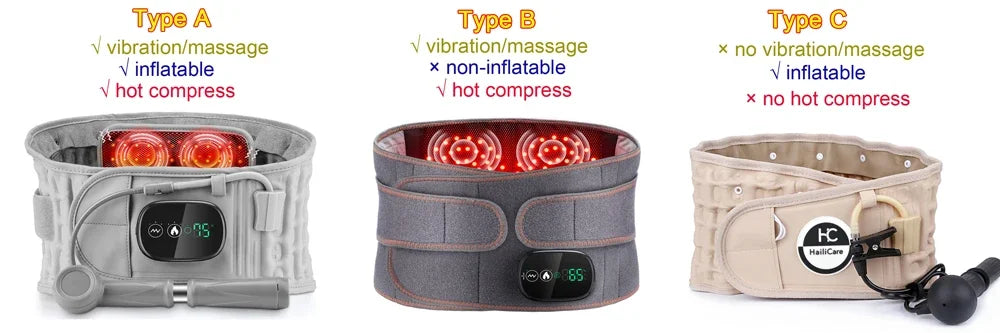 Heating Waist Massager Belt — Vibration & Inflatable Back Pad for Relaxation and Pain Relief