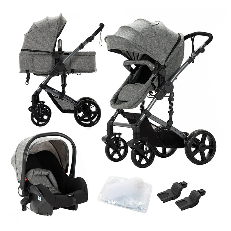 High-Quality 3-in-1 Newborn Baby Stroller — Lightweight Folding Cart with Comfort Seat & ISOFIX Safety