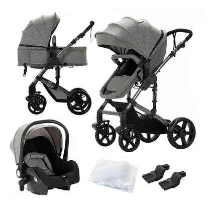 High-Quality 3-in-1 Newborn Baby Stroller — Lightweight Folding Cart with Comfort Seat & ISOFIX Safety