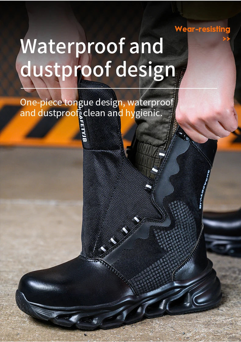 Men's Steel Toe Work Sneakers - Safety Shoes, Puncture-Proof Boots, Indestructible Lightweight Footwear for Security