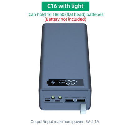 C16 18650 Battery Case | USB Welding-Free Power Bank DIY Shell | Detachable Portable QC 3.0 PD Housing