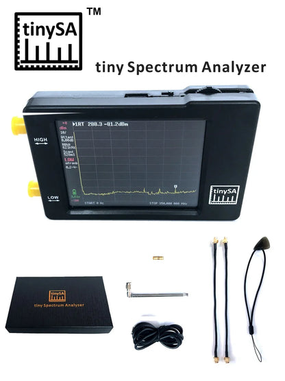 Original Hugen TinySA Spectrum Analyzer – 2.8-Inch Display, 100kHz to 960MHz, Handheld with ESD Protection