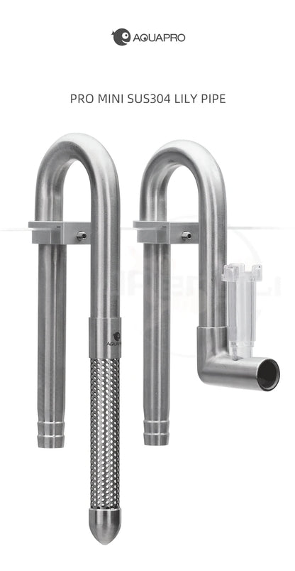 AQUAPRO Mini Stainless Steel Skimmer – Inlet & Outlet Pipes for Aquarium Fish Tanks, Filtro Accessories