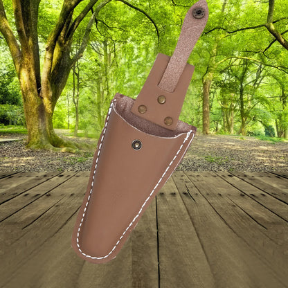 Leather Pruning Scissors Tool Bag - Electrician Waist Holder with Portable Buckle Pouch for Gardening and Trimming Tools