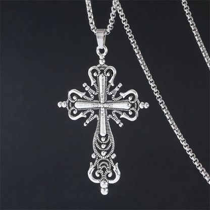 European & American Retro Gothic Cross Necklace – Unisex Hip-Hop Fashion Pendant for Men & Women, Street Style Trendsetter Jewelry Accessory