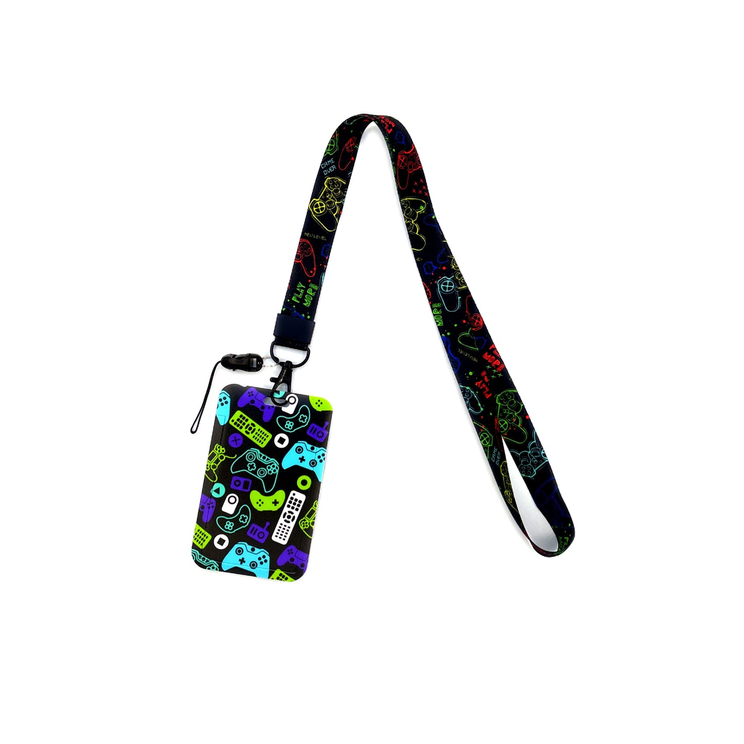 Gamer Card Holder Neck Strap Lanyard – Key, ID & Phone Badge Holder with Cool Hanging Rope