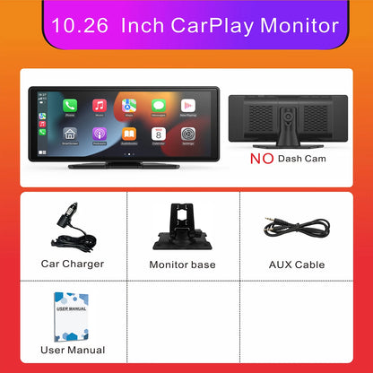 Portable Wireless CarPlay Screen - Universal Android Auto Touchscreen Car Stereo System
