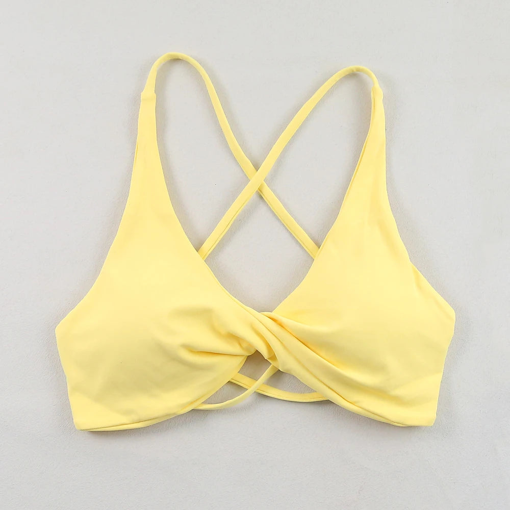Sexy Slim Shoulder Strap Sports Bra – High Stretch Comfortable Breathable Yoga & Gym Workout Underwear with Detachable Straps