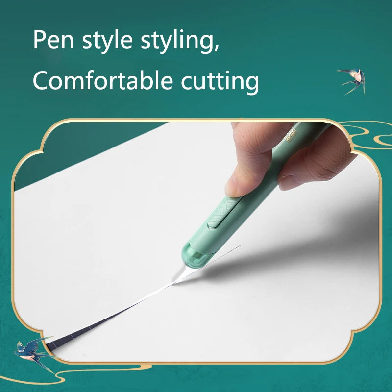 Deli Ceramic Box Cutter Utility Knife – Safe Pocket Paper Opener, Anti-Slip Office & Art Stationery Cutting Tool
