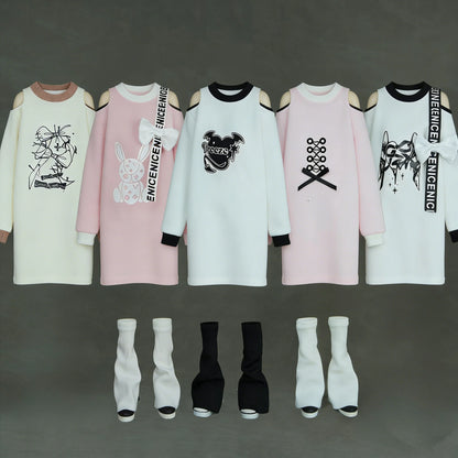 30cm Doll Clothes Set – Long Sleeve Shirt & Foot Covers for 1/6 OB/ST/FR/BB Dolls