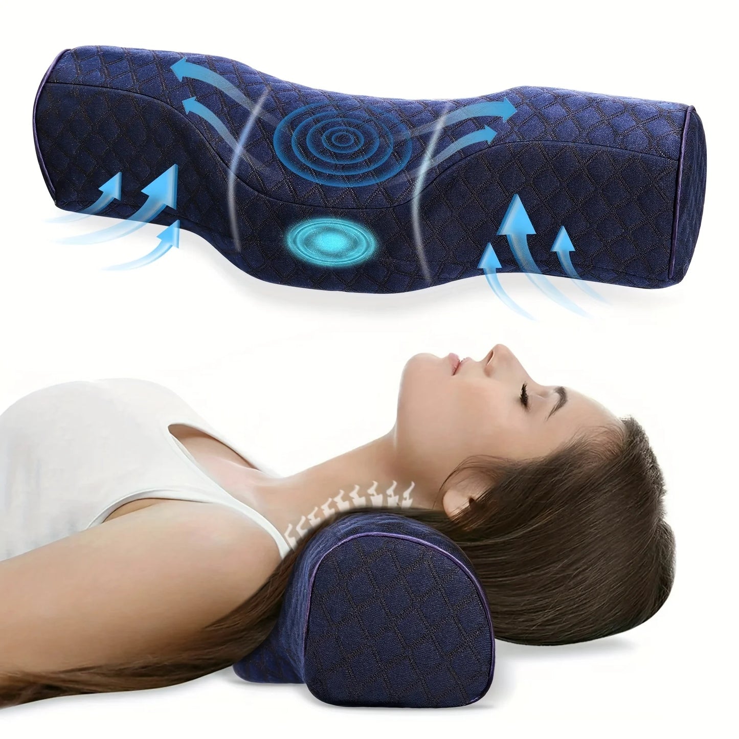 Orthopedic Memory Foam Neck Pillow – Cervical Support, Breathable & Washable, Perfect for All Sleepers