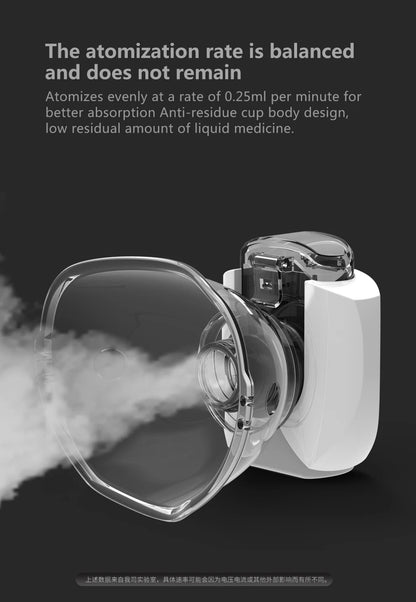 Mini Portable Silent Handheld Nebulizer – Ultrasonic Medical-Grade Inhaler for Babies, Kids & Adults with Cough or Asthma