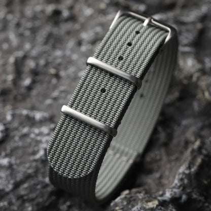 Ribbed Nylon Watch Strap - 18mm 20mm 22mm Military Style Replacement Watchband