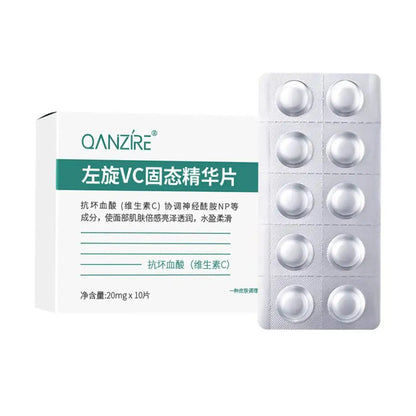 Vitamin C Solid Essence Tablets - Anti-Aging, Pore-Refining, Moisturizing & Brightening Freeze-Dried Skincare Kit