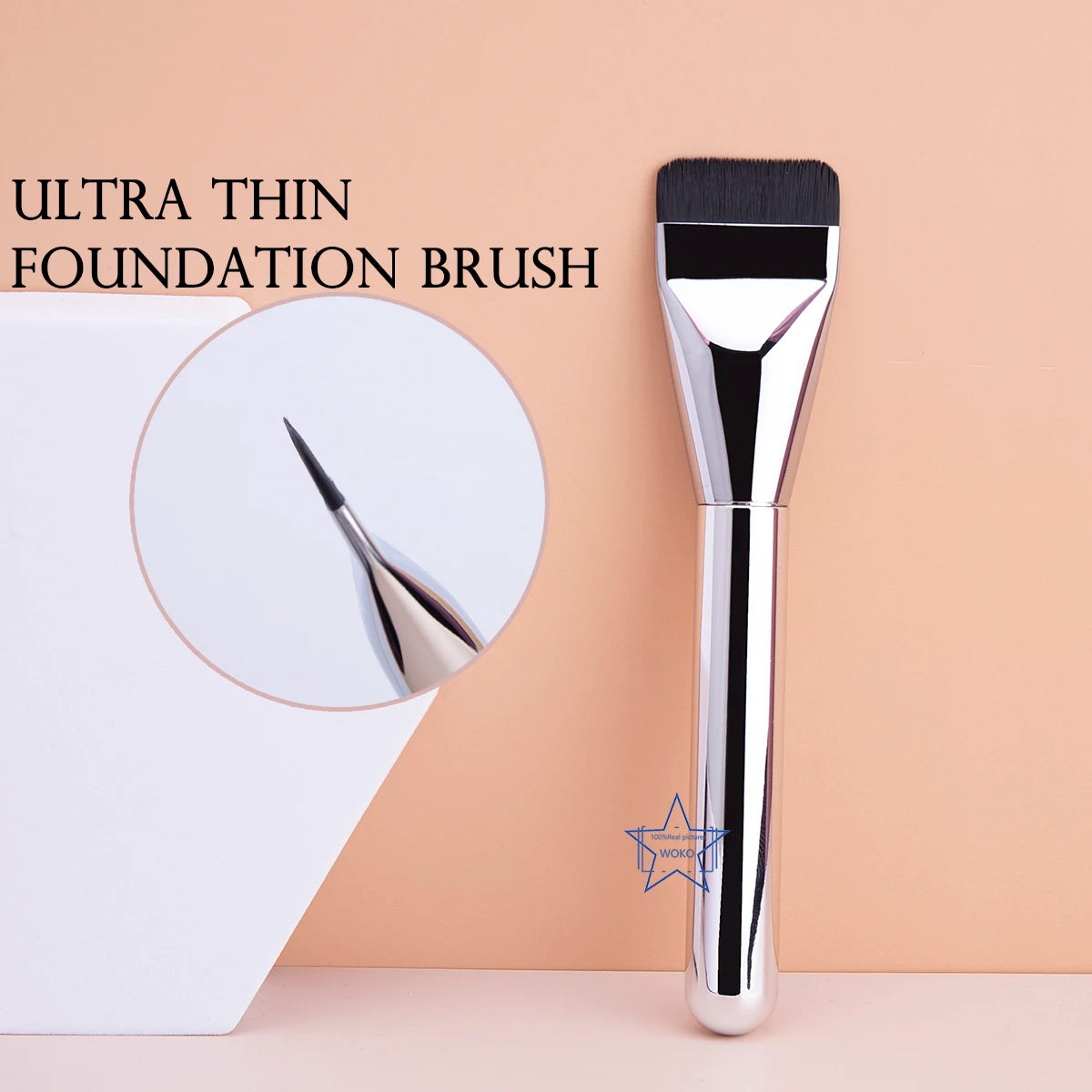 Ultra Thin Foundation Brush – Lightweight Flat Contour Brush for Blending Foundation, Cream, and Makeup