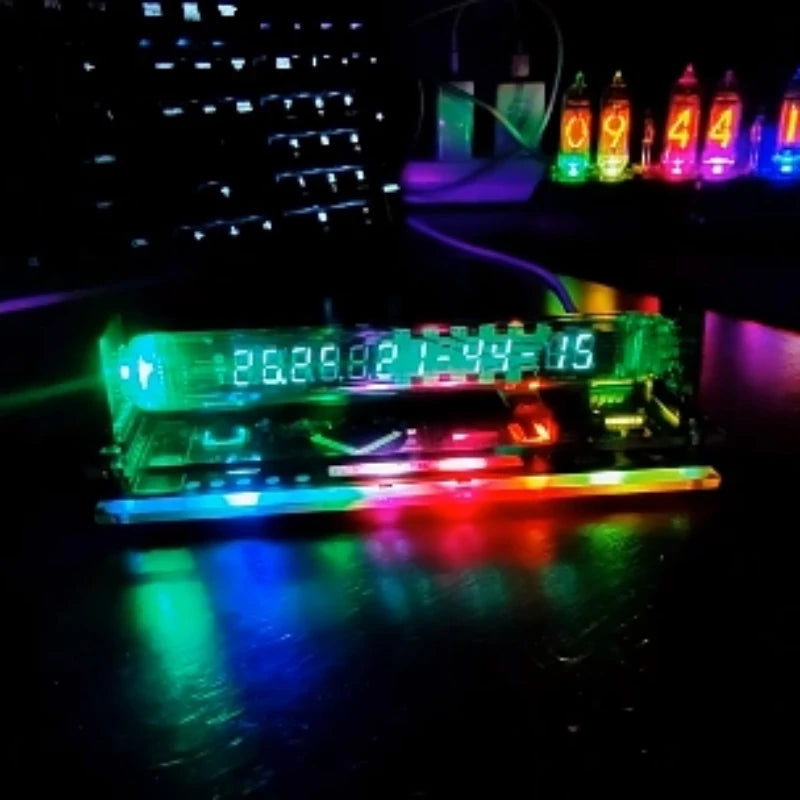 Nixie Tube Table Clock - Vintage Vacuum Tube Digital Glow Clock for Desk, Office & Room Decor