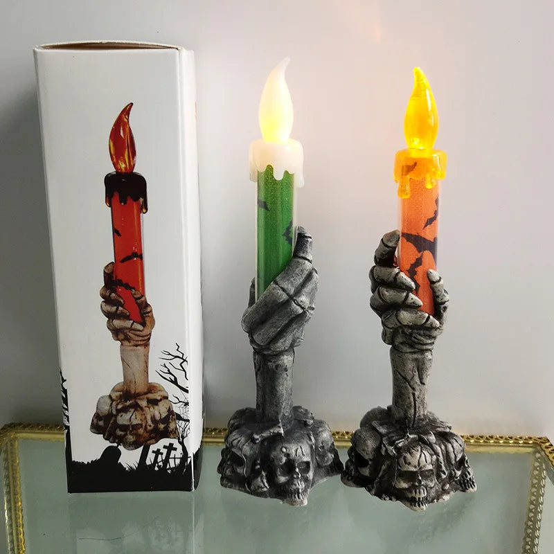 Halloween Skeleton and Ghost Party Candles – Pumpkin Decor for Happy Halloween Home Decorations
