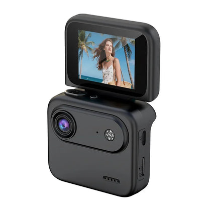 4K Action Camera with Flip Screen - 143° Wide-Angle Anti-Shake Vlog Camera for Outdoor Sports