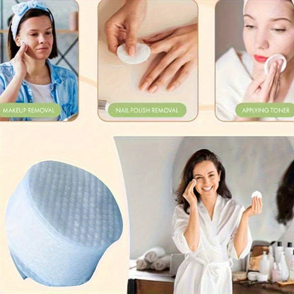 Round Facial Cleansing Pads - 300/600pcs Hypoallergenic Lint-Free Makeup Remover Wipes