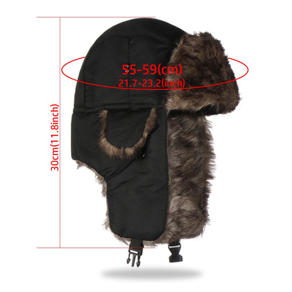 Men's and Women's Trapper Bomber Hats - Ushanka Winter Earflap Hat, Warm Plush Cap for Outdoor Sports, Skiing, Hunting, and Fishing
