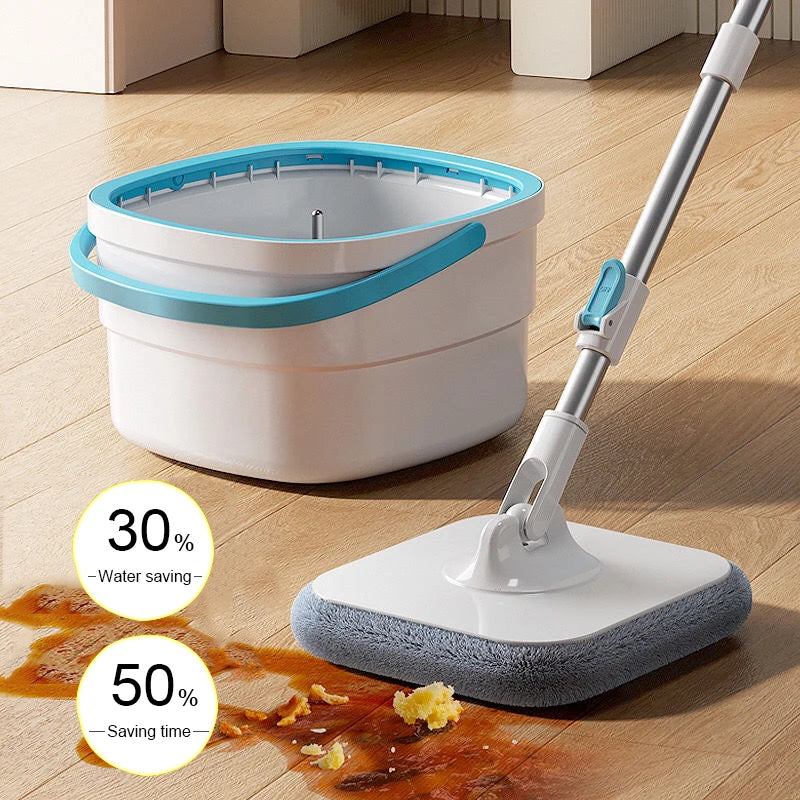 360° Spin Squeeze Mop for Floor Cleaning | Easy-Drain Household Mop with Handle | Home Cleaning Broom & Mop Tool Set