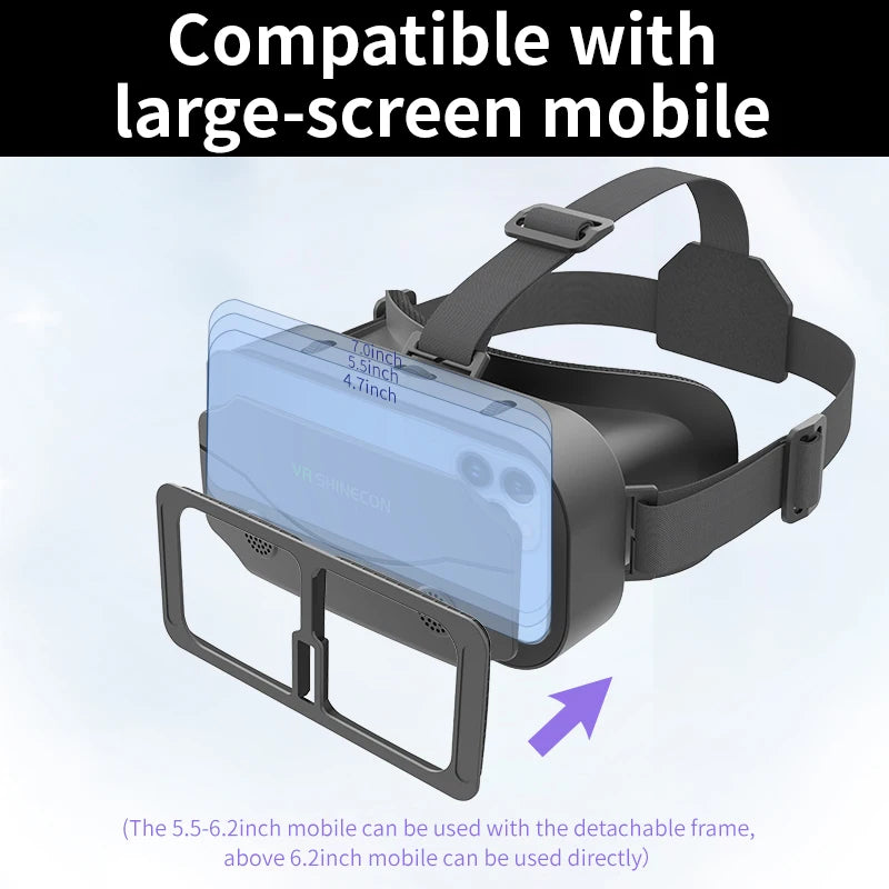 VR Glasses Virtual Reality Headset – 3D Lenses Smart Goggles for Smartphones, Mobile Game Accessory