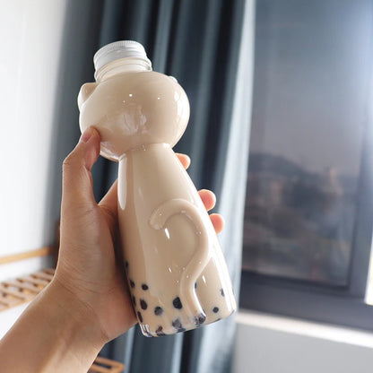 Cute Cat Shaped Water Bottle – Portable BPA-Free Drinking Cup for Milk Tea, Coffee & Juices