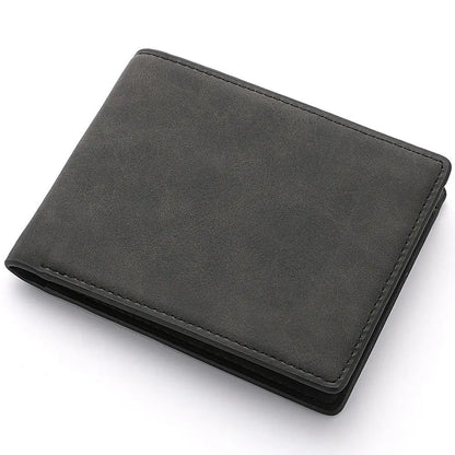 Men’s PU Leather Wallet – Multi-Card Slot Folding Short Wallet with Large Capacity Coin Purse
