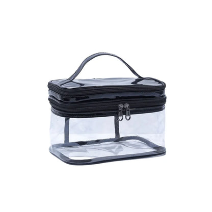 Korean Transparent Makeup Bag – Large Capacity Waterproof Toiletry Bag with Dry & Wet Separation, Portable Travel Cosmetic Storage