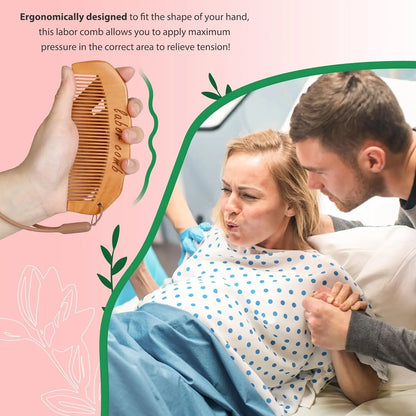 Women’s Birth Comb – Natural Wooden Labor & Delivery Essential for Hospital Bag