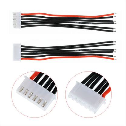 5pcs JST-XH 22AWG Silicone Wire Extension – Lipo Balance Charger Cable for RC Batteries (1/2/3/4/5/9S)