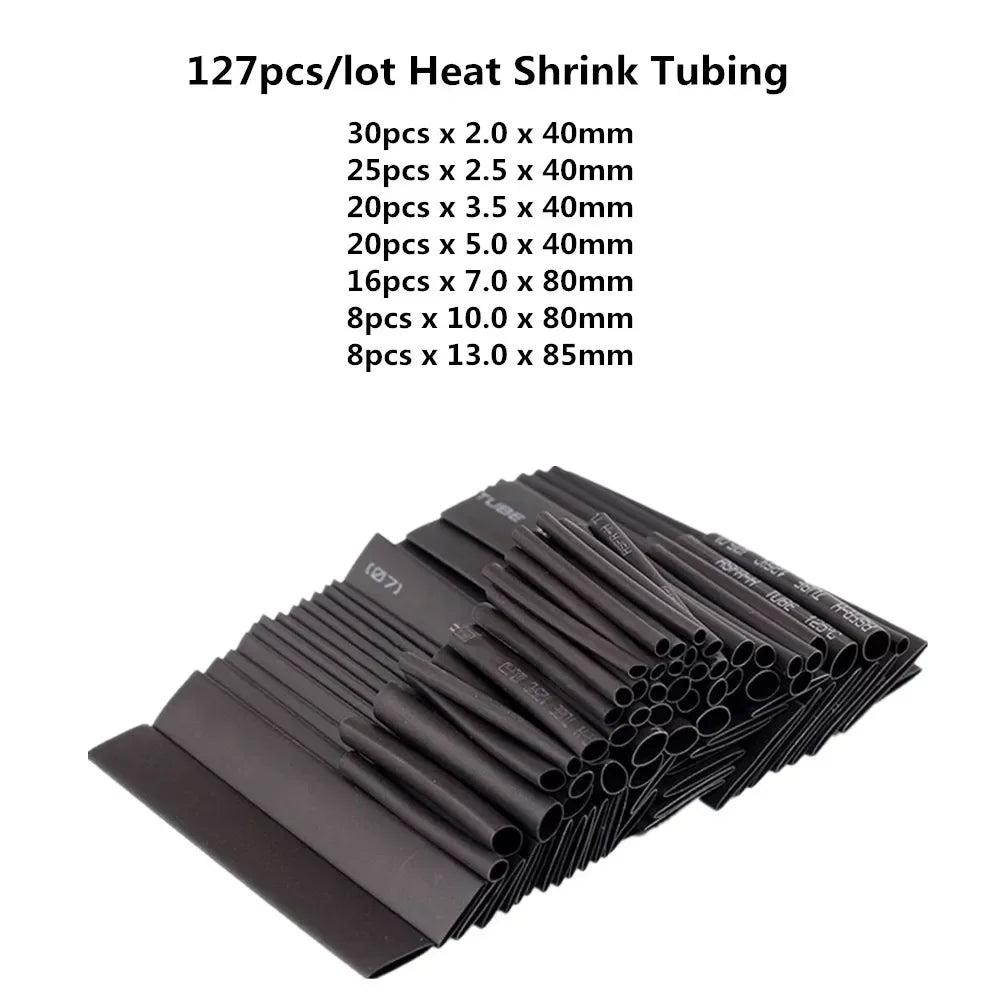 127/164/328/580Pcs Heat Shrink Tubing Kit – Shrinking Insulation Sleeving for Car Electrical Cable, Thermal Casing Wrap