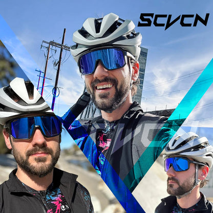 SCVCN Cycling Glasses - UV400 MTB Sunglasses for Men and Women, Outdoor Sports Bicycle Eyewear for Road Biking