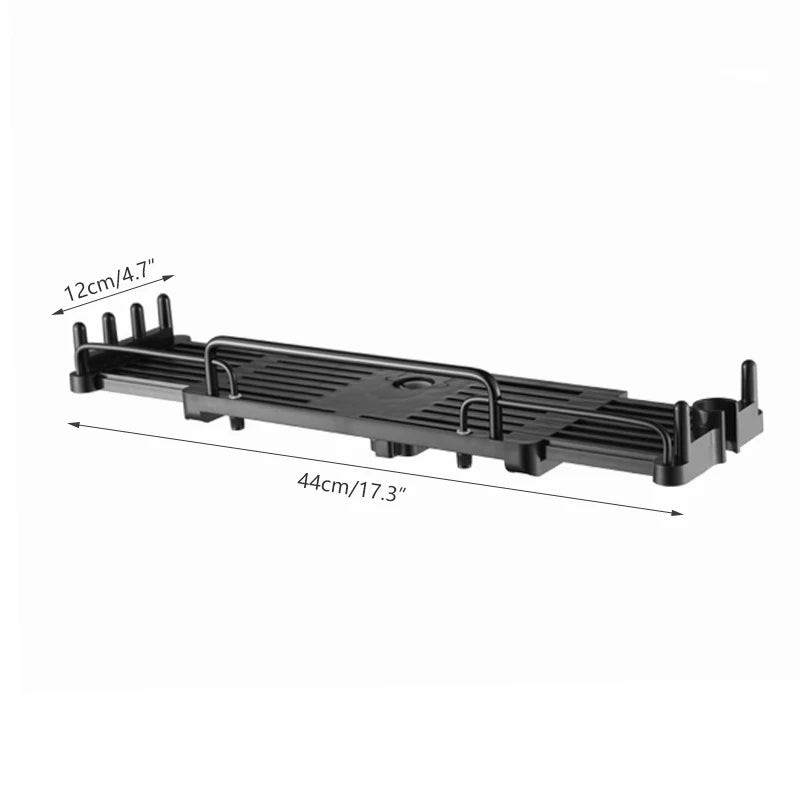 Extendable Shower Shelf — No-Drill Bathroom Storage Holder with Shampoo Tray, Wall-Mounted Accessories